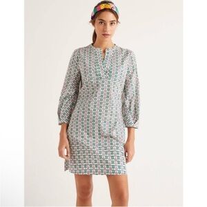 Boden Roberta Kaftan in Ivory Plumeria Dress Tunic Beach Cover Up Size 8 NWT